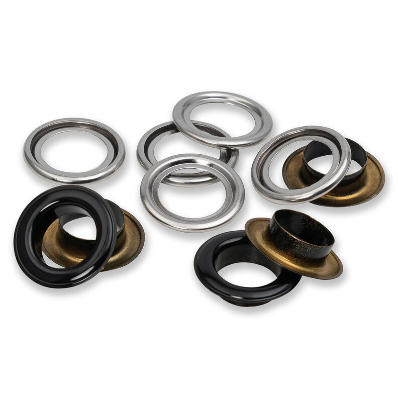 Oogjes met sluitringen [15 stuks | Ø 14 mm] | Prym – zwart/zilver metallic,  image number 2