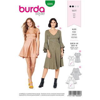 Jurk, Burda 6205 | 34 - 44, 