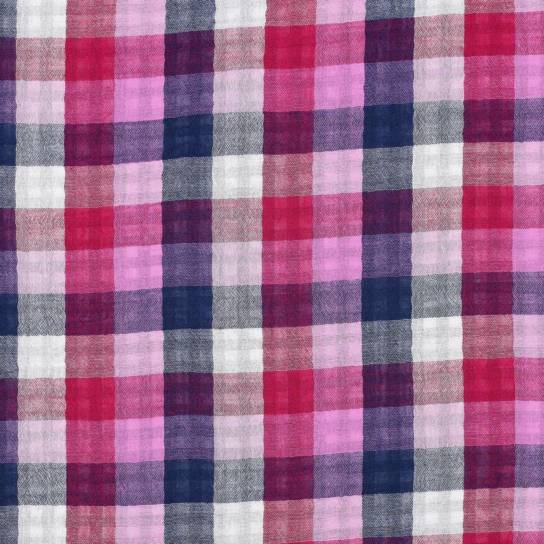 Mousseline/dubbel gehaakte stoffen Ruit Doubleface | Poppy Fabrics – lila/marineblauw, image number 1