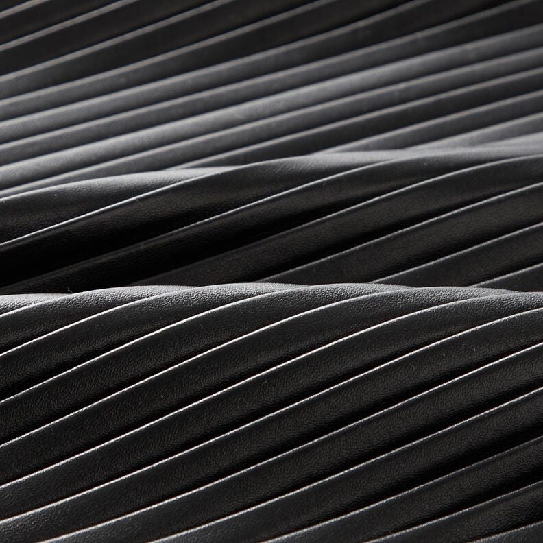 Imitatieleer Plissé – zwart,  image number 2