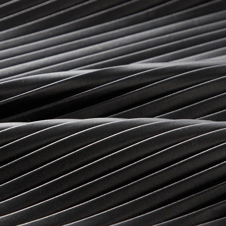Imitatieleer Plissé – zwart, image number 2
