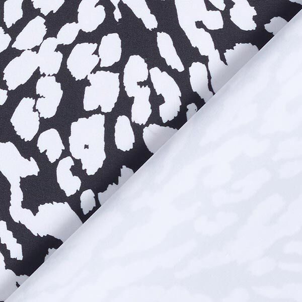 Badpakstof luipaardmotief – wit/zwart,  image number 4