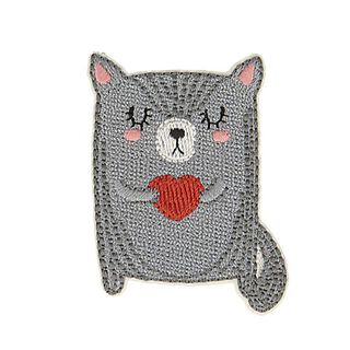 Applicatie kat [ 5 x 3,5 cm ] – grijs, 