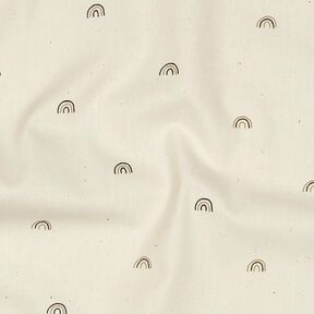 GOTS Katoenpopeline kleine regenbogen | Poppy Fabrics – natuur/reekalf,  GOTS Katoenpopeline kleine regenbogen | Poppy Fabrics – natuur/reekalf,