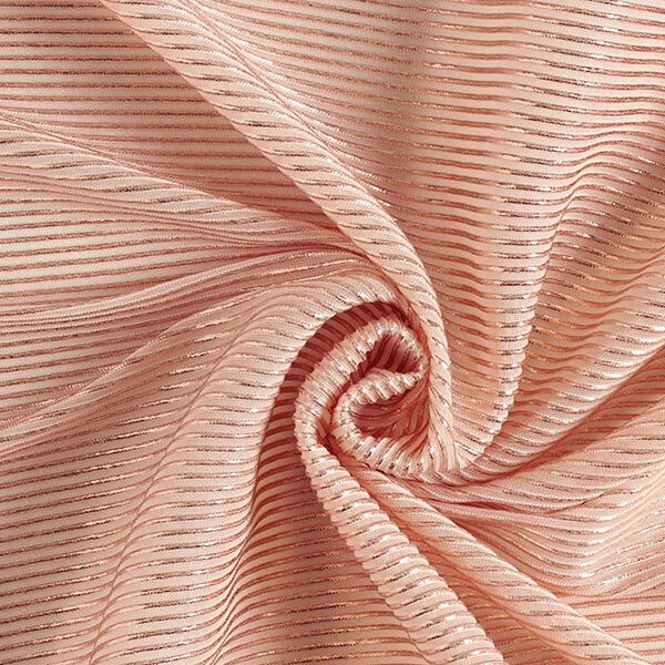 Organza Lurex Streifen – zalm/roségoud, image number 1