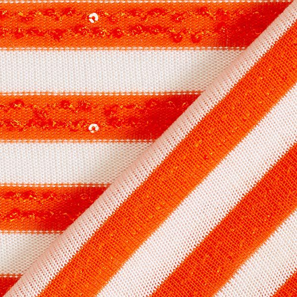 Fijngebreid Pailletten strepen – oranje/ecru,  image number 5