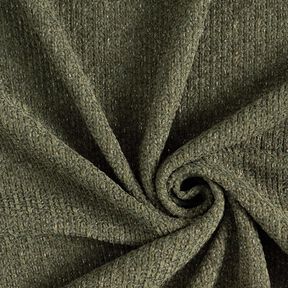 Chenille Breijacquard Glitter – donkergrenen/zilver metallic, 