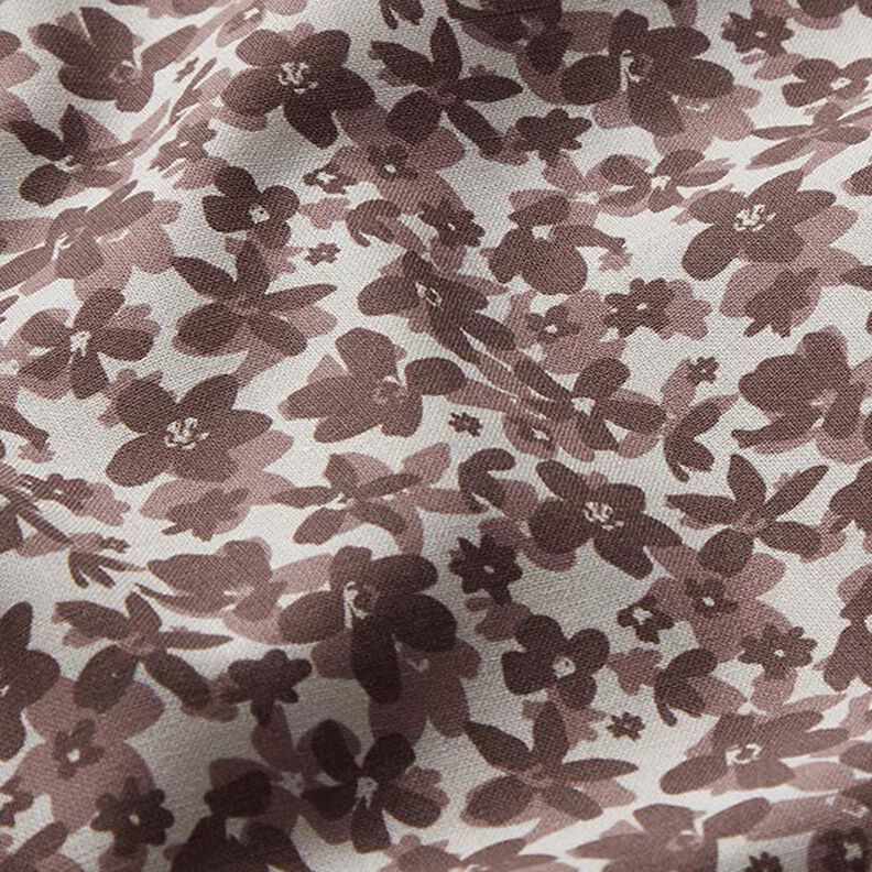 Katoenpopeline bloemenzee – taupe/bruin, image number 2