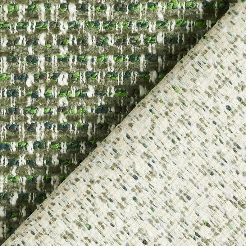 Bekledingsstof kleurrijke bouclé-look – donkergrenen/creme,  image number 3
