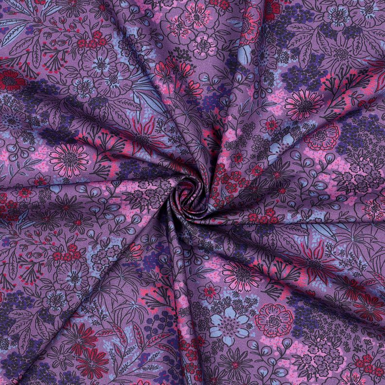 Katoenpopeline Wilde bloemen | Poppy Fabrics – lavendel, image number 4