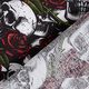 Katoenpopeline Doodskoppen en rozen | by Poppy – zwart/wit,  thumbnail number 4