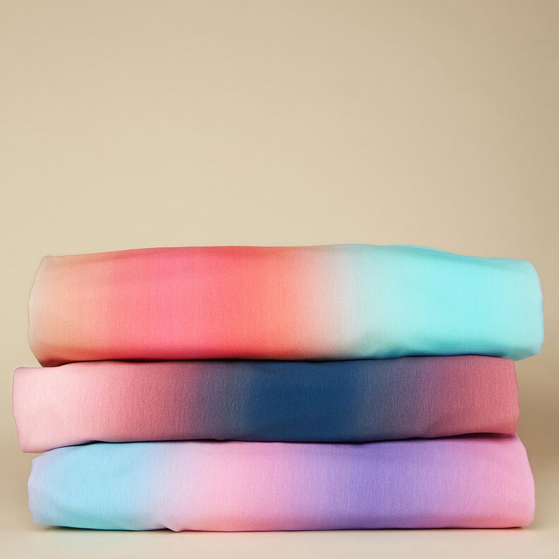 Katoenjersey Ombre | Glitzerpüppi – nachtblauw/licht bessen,  image number 5