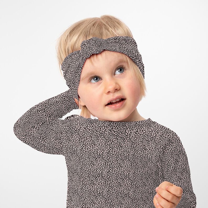 Katoenjersey Mini luipaardprint – lichtroze/zwart,  image number 6