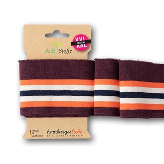 GOTS Boordstof CUFF ME COLLEGE [ 140 cm | 7 cm ] | Albstoffe – bordeauxrood/oranje, 