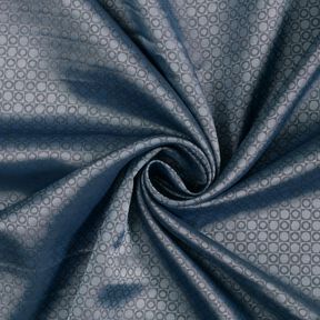 Voeringstof Jacquard Vakjes en stippen – staalblauw, 
