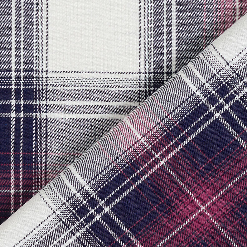 Overhemdstof katoenen tartan – donkerrood/marineblauw, image number 5