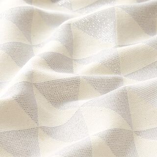 Decostof Jacquard Glitter driehoeken – lichtgrijs/zilver, 