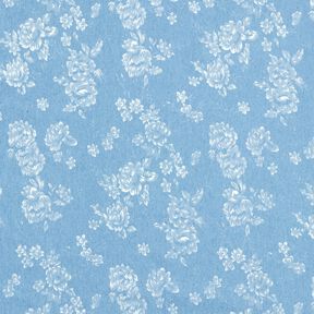 Chambray Kleine rozen – lichtblauw/ecru, 