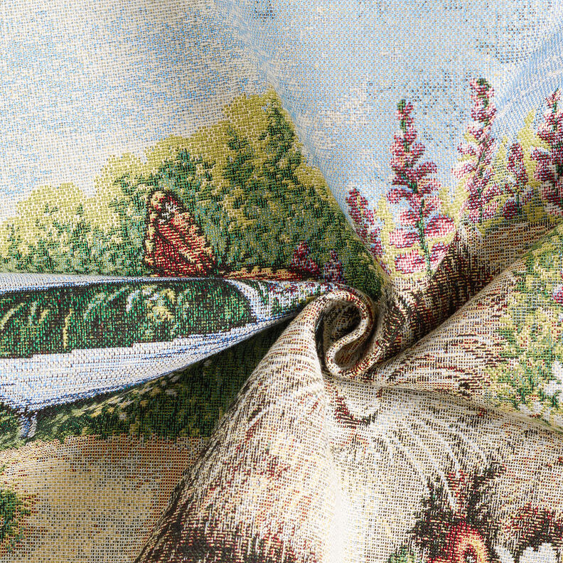 Decopaneel Gobelin spelend katje – karmijnrood/lichtbeige,  image number 3