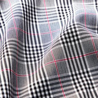 Broekenstof Schotse ruit stretch – grijs/intens roze, 