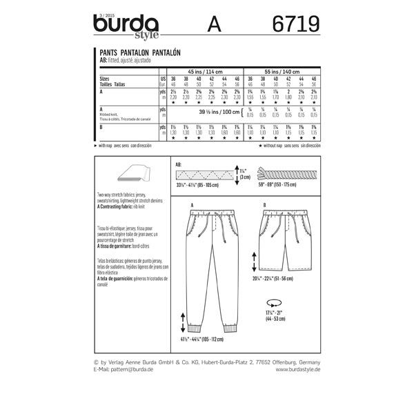 Broek, Burda 6719, image number 6