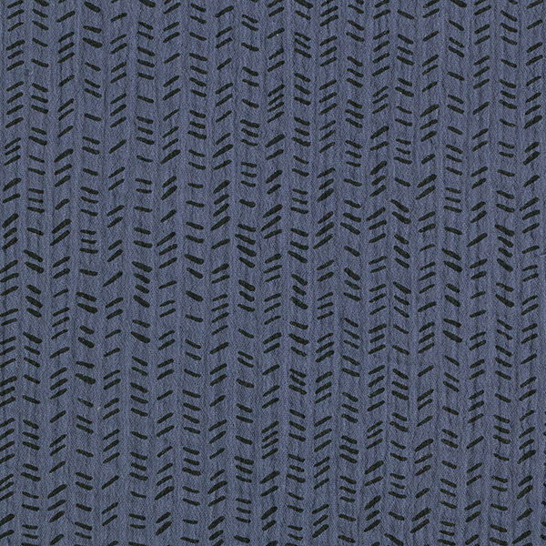 Mousseline/dubbel gehaakte stoffen Zigzag strepen – nachtblauw,  image number 1