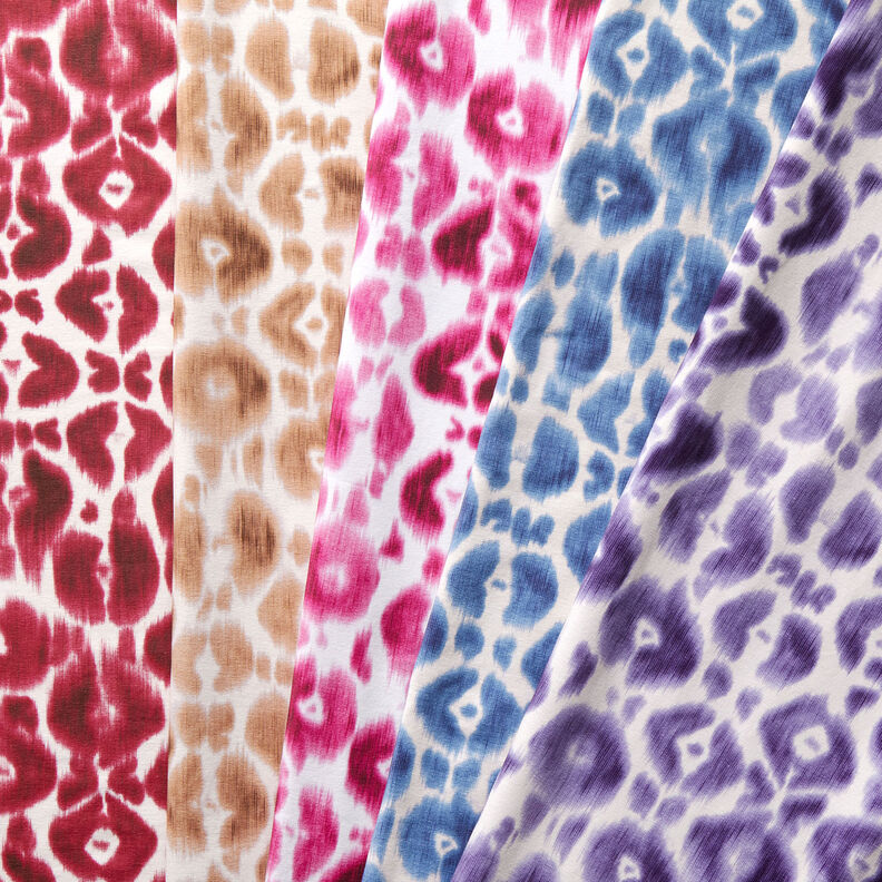 GOTS French Terry Batik luipaardpatroon | TCC x LOOKS by Wolfgang Joop – stralend blauw/creme,  image number 7