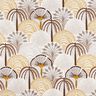 Decostof Katoenkeper abstracte palmventilatoren – currygeel/ivoor,  thumbnail number 1