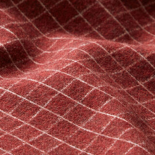 Breijacquard geruwd rasterruit – karmijnrood, 