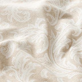 Decostof Canvas Ornamenten – natuur/wit, 