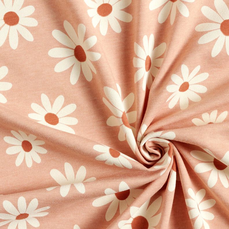 Katoenmix Jersey Bloemetjes – licht oudroze, image number 3