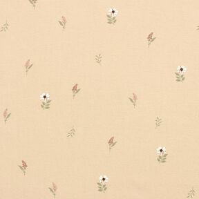 Katoenjersey delicate bloemen &ndash; zand, 