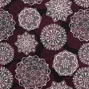 Katoenjersey Mandala‘s | Glitzerpüppi – merlot/zilvergrijs, 