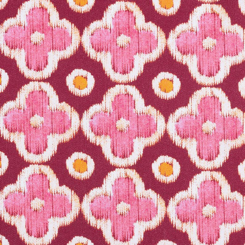 Decostof Canvas Borduurwerklook – bordeauxrood/pink, image number 1