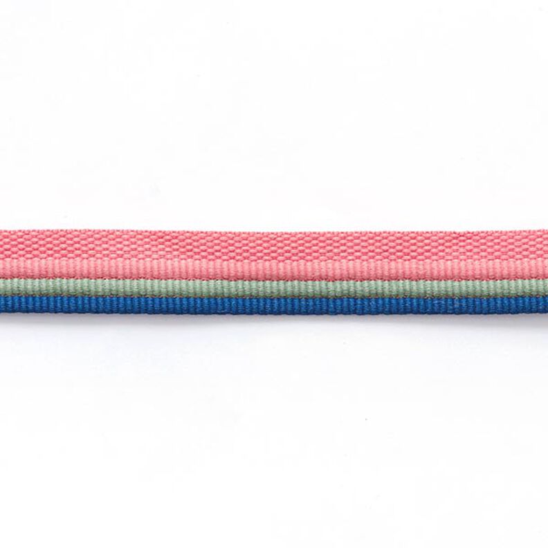 Paspelband trio [ 15 mm ] – marineblauw/zalm,  image number 2