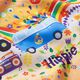Carnavalstof hippiemotieven – zwart,  thumbnail number 2