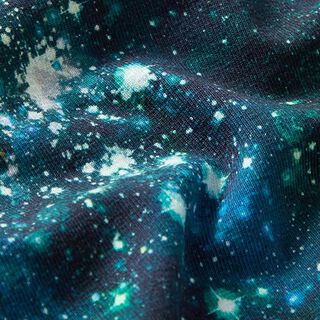 Katoenjersey Universum Digitaal printen – marineblauw, 