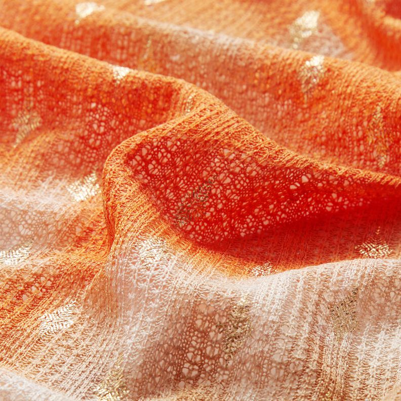Gebreide kanten batik en gouden diamanten – beige/perzik sinaasappel,  image number 2