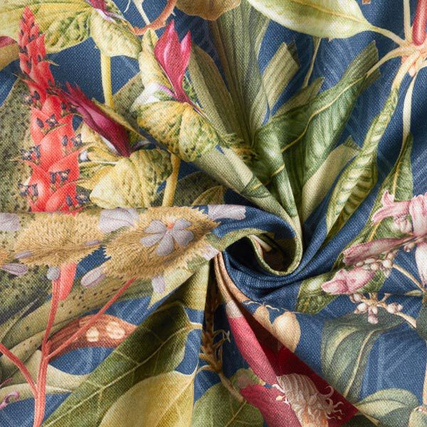 Decostof half panama Exotisch – marineblauw, image number 4