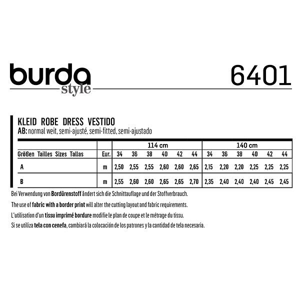 Jurk, Burda 6401 | 34 - 44,  image number 5