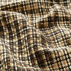 Mantelstof geruit wolmix – beige/zwart, 