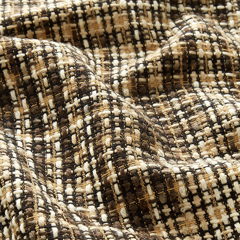 Mantelstof geruit wolmix – beige/zwart,  image number 2