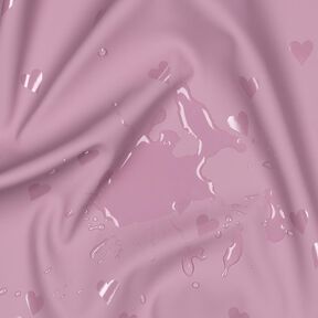 Regenjasstof kleine harten | Poppy Fabrics – licht oudroze, 