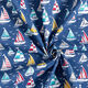 Katoenen stof Cretonne Zeiltrip – oceaanblauw/wit,  thumbnail number 3