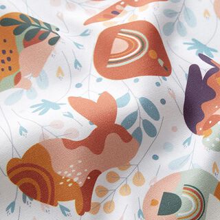 Decostof Digitale print moderne paashaas – wit/terracotta, 