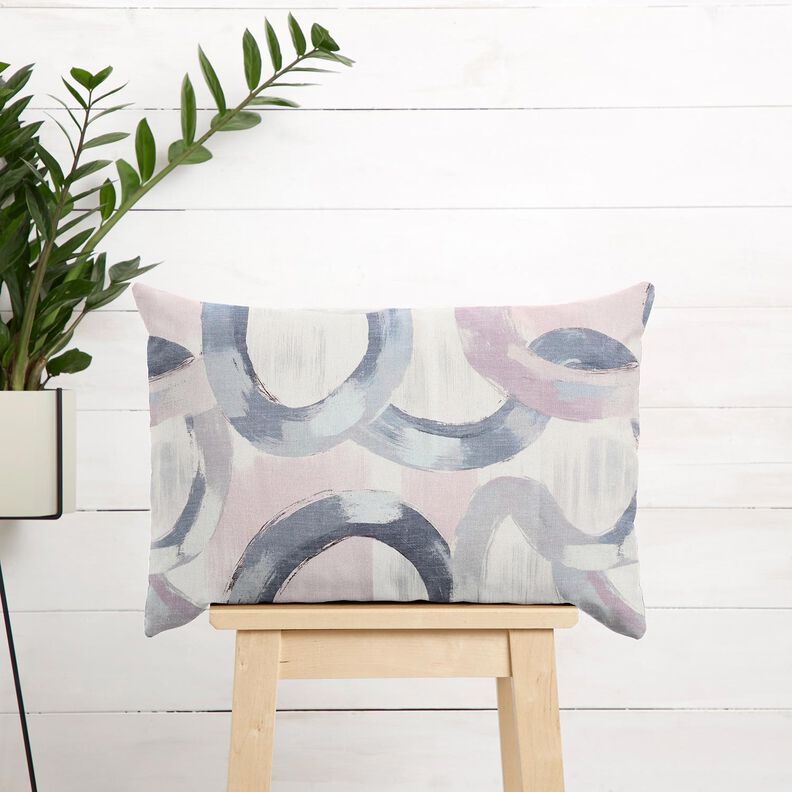Decostof Half panama abstracte ringen – pastellila/blauw, image number 7