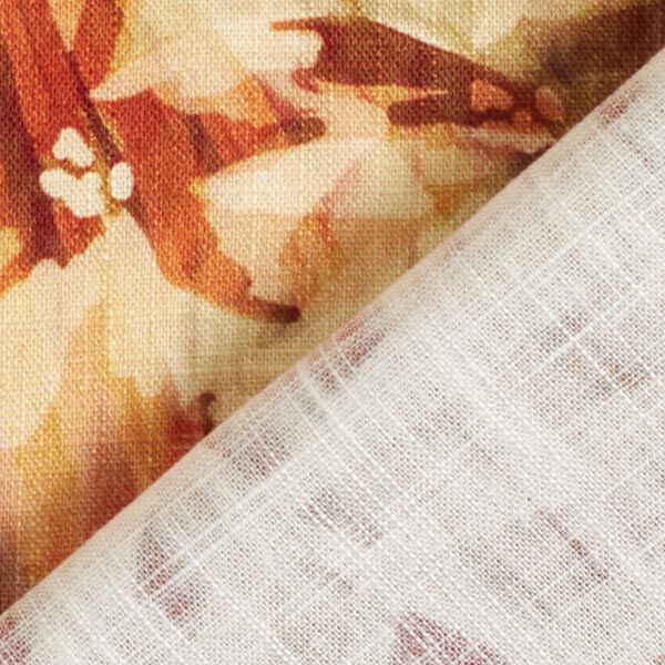 Blousestof viscose-linnen-mix prachtige bloemen – curry, image number 4