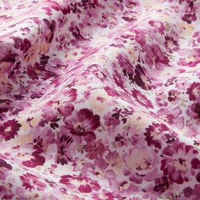 Viscosestof Bloemenweide – druif/wit, 