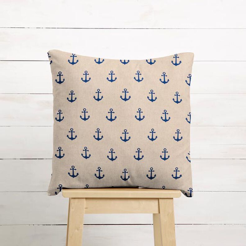 Decostof Half panama Anker – marineblauw/natuur, image number 6