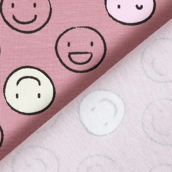 Katoenjersey Glow-in-the-dark smiley – oudroze, image number 6